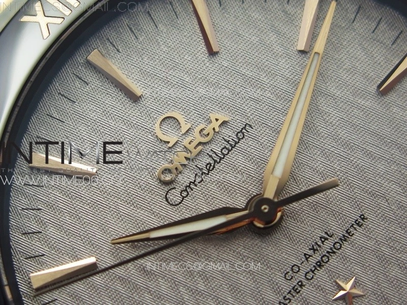 Constellation 41mm RG Black Ceramic Bezel VSF 1:1 Best Edition Silver Dial on Black Gummy Strap A8900