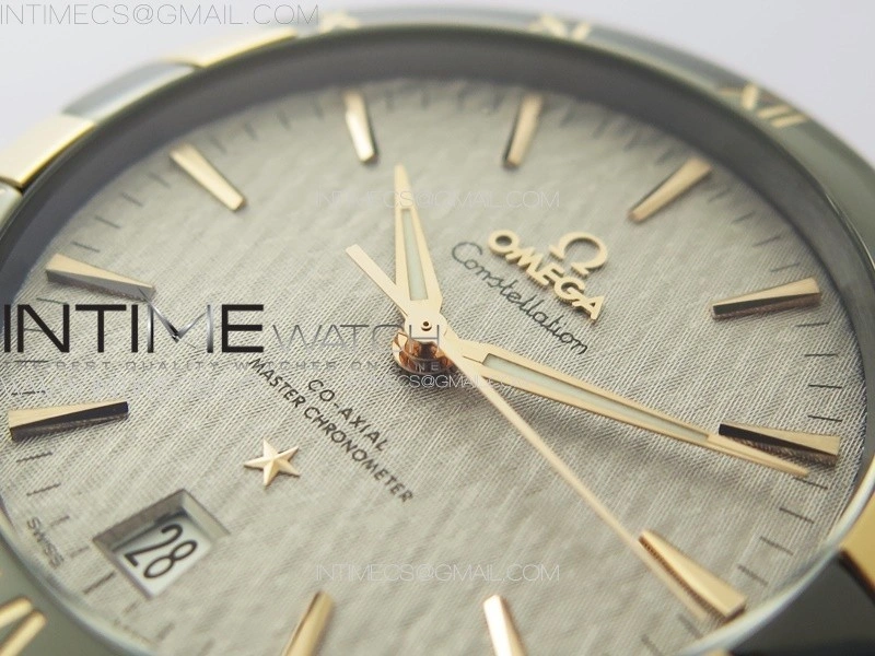 Constellation 41mm RG Black Ceramic Bezel VSF 1:1 Best Edition Silver Dial on Black Gummy Strap A8900