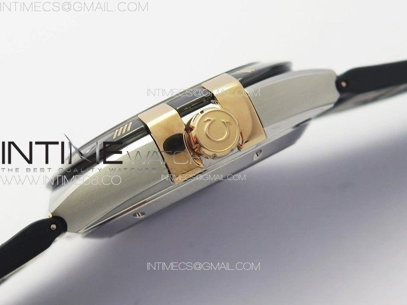 Constellation 41mm RG Black Ceramic Bezel VSF 1:1 Best Edition Silver Dial on Black Gummy Strap A8900