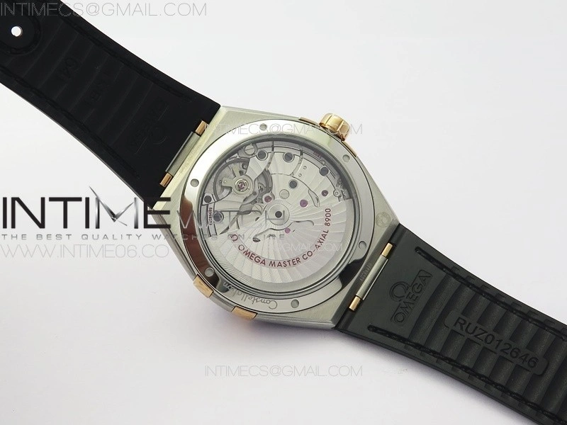 Constellation 41mm RG Black Ceramic Bezel VSF 1:1 Best Edition Silver Dial on Black Gummy Strap A8900