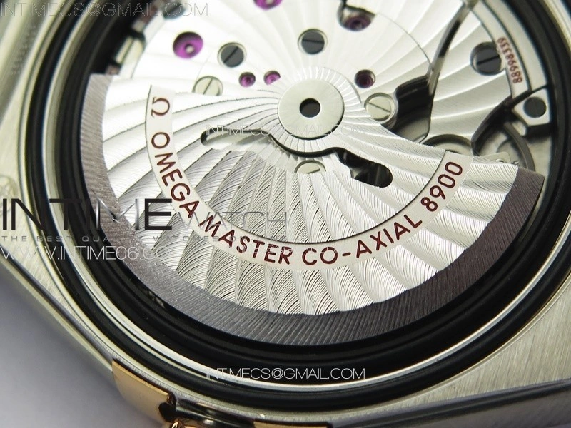 Constellation 41mm RG Black Ceramic Bezel VSF 1:1 Best Edition Silver Dial on Black Gummy Strap A8900