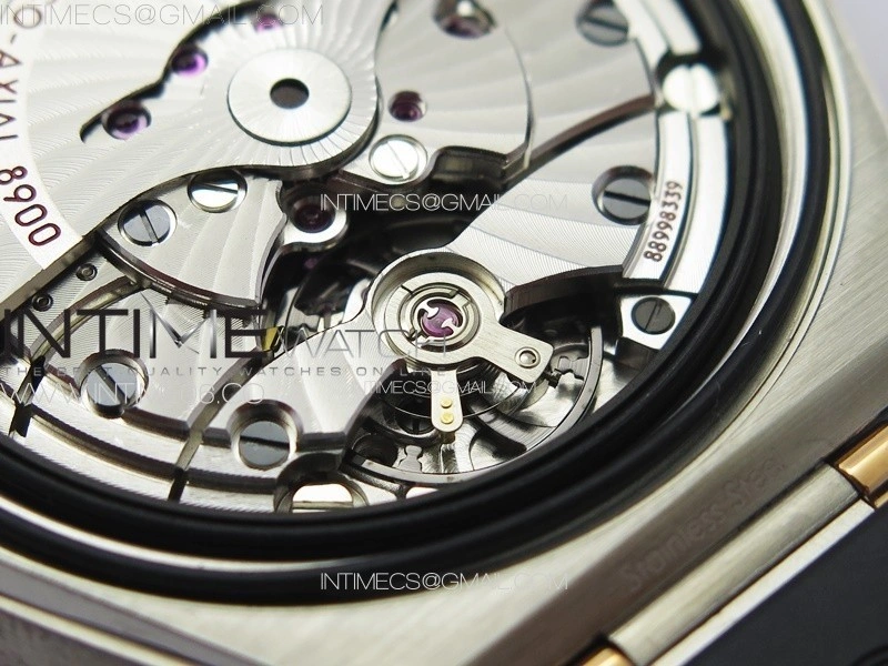 Constellation 41mm RG Black Ceramic Bezel VSF 1:1 Best Edition Silver Dial on Black Gummy Strap A8900