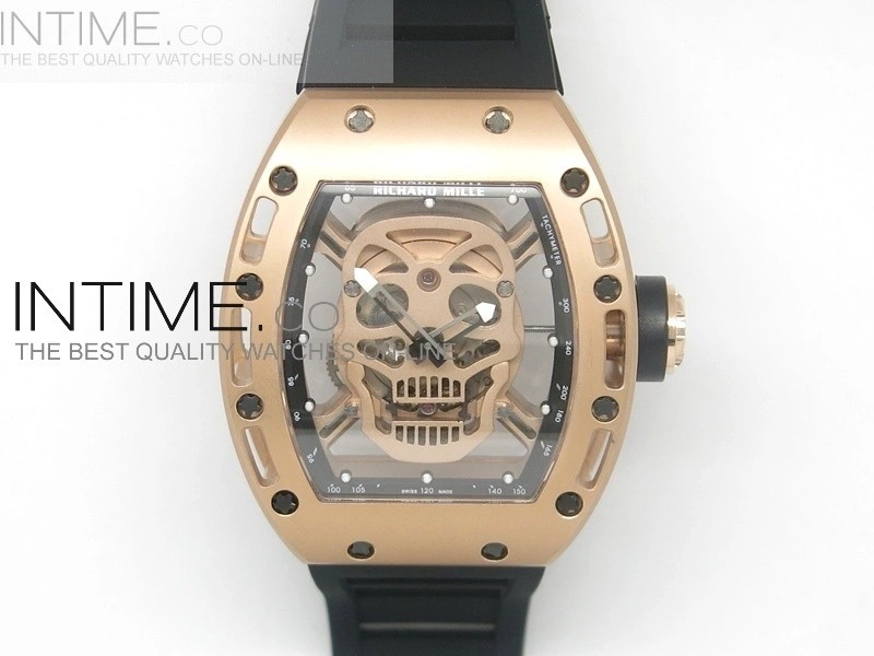 RICHARD MILLE Gold Dial RG A23J on Black Rubber Strap