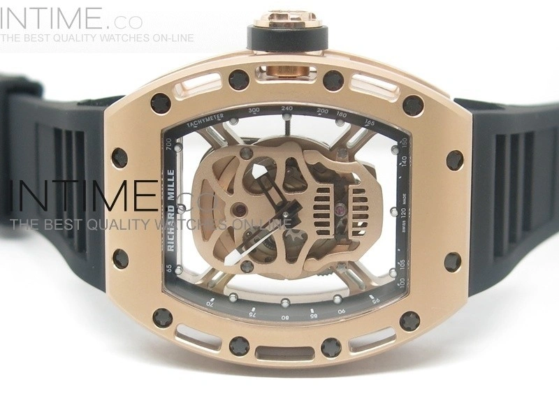 RICHARD MILLE Gold Dial RG A23J on Black Rubber Strap