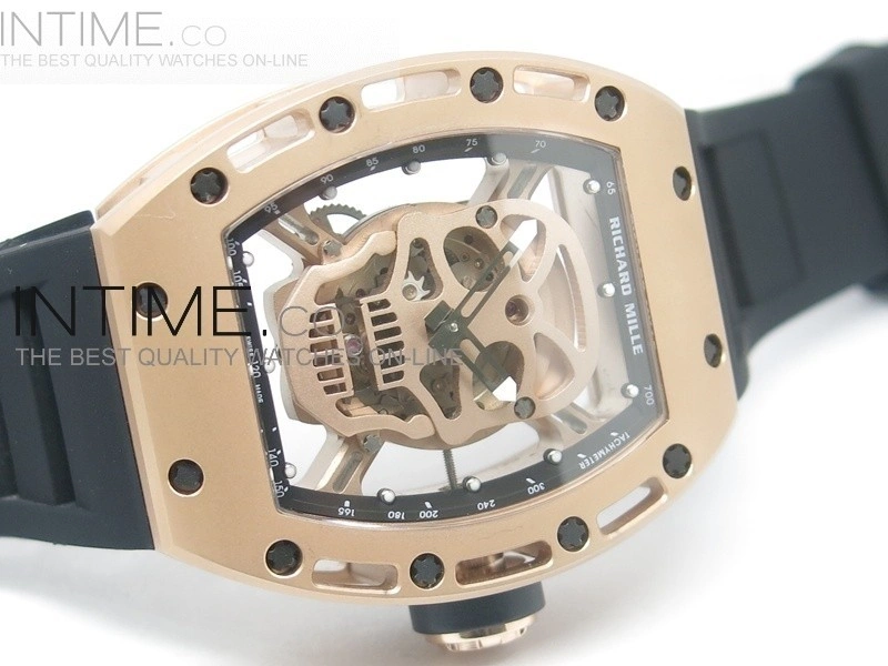 RICHARD MILLE Gold Dial RG A23J on Black Rubber Strap