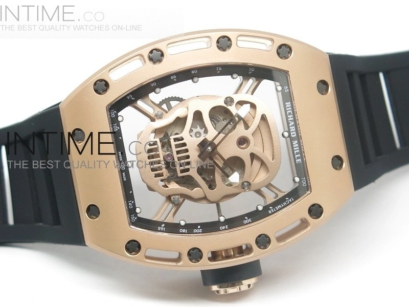 RICHARD MILLE Gold Dial RG A23J on Black Rubber Strap
