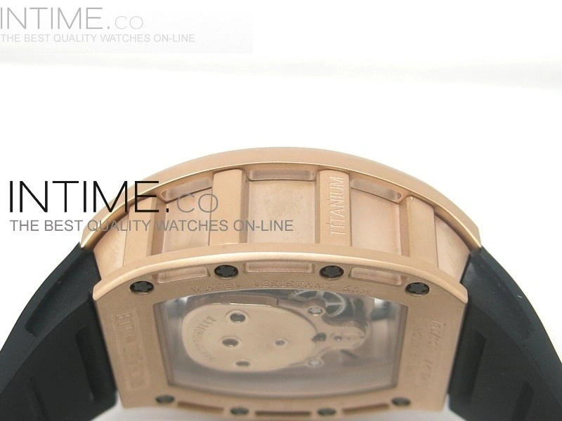RICHARD MILLE Gold Dial RG A23J on Black Rubber Strap