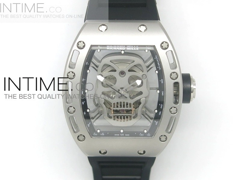RICHARD MILLE SS Silver Dial A23J on Black Rubber Strap