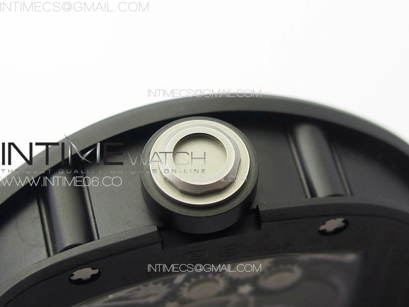 RM001 Real PR DLC YSF Skeleton Dial on black Rubber Strap Asian Tourbillon