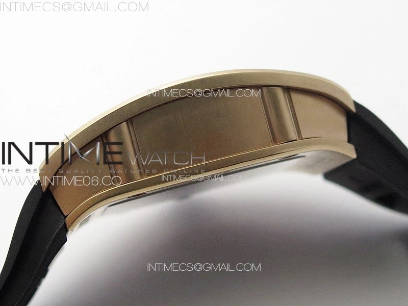 RM001 Real PR RG YSF Skeleton Dial on black Rubber Strap Asian Tourbillon