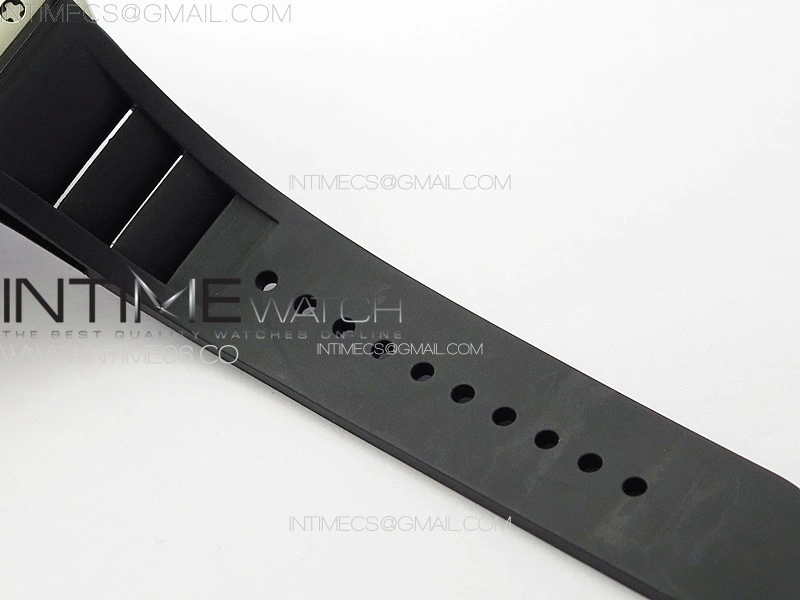 RM001 Real PR SS YSF Skeleton Dial on black Rubber Strap Asian Tourbillon