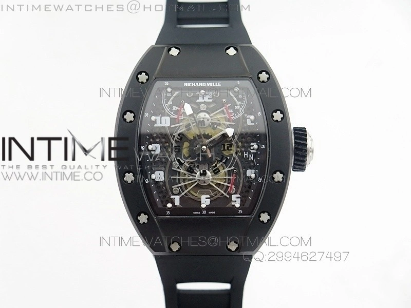 RM022 PVD Skeleton Dial on Black Rubber Strap MIYOTA 9015