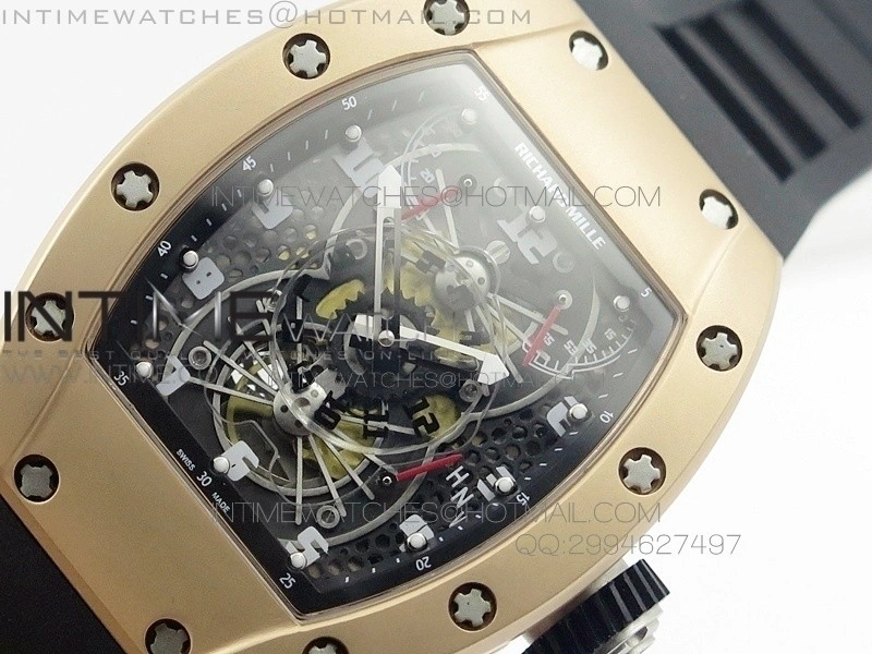 RM022 RG Skeleton Dial on Black Rubber Strap MIYOTA 9015