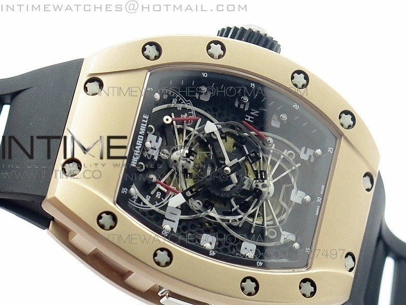 RM022 RG Skeleton Dial on Black Rubber Strap MIYOTA 9015