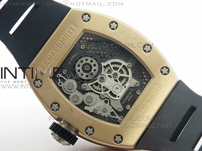 RM022 RG Skeleton Dial on Black Rubber Strap MIYOTA 9015