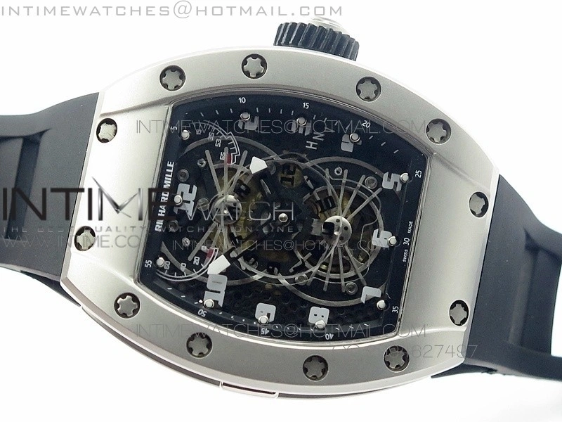 RM022 SS Skeleton Dial on Black Rubber Strap MIYOTA 9015