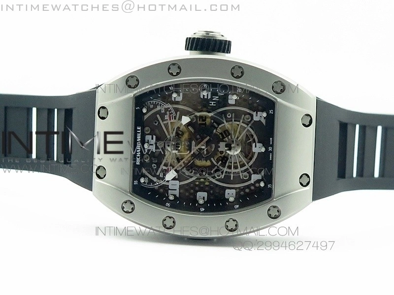 RM022 SS Skeleton Dial on Black Rubber Strap MIYOTA 9015