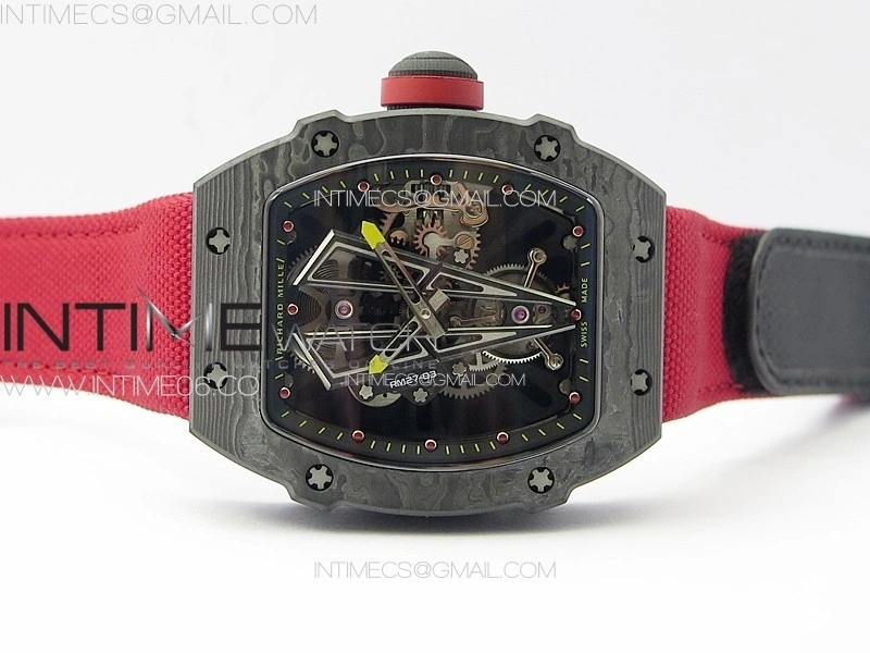 RM027-03 NTPT Real Tourbillon RMF Best Edition Skeleton Dial on Red Nylon Strap