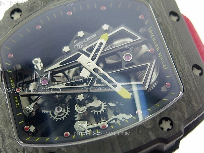 RM027-03 NTPT Real Tourbillon RMF Best Edition Skeleton Dial on Red Nylon Strap
