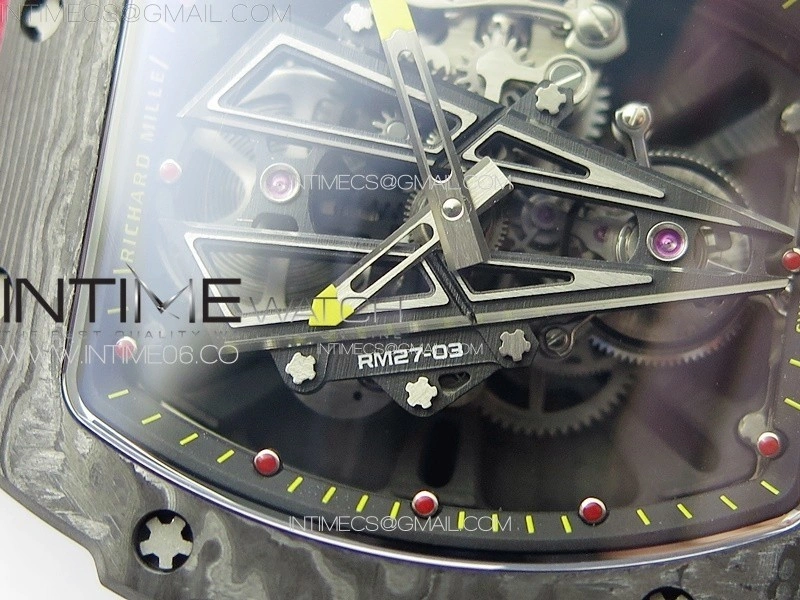RM027-03 NTPT Real Tourbillon RMF Best Edition Skeleton Dial on Red Nylon Strap