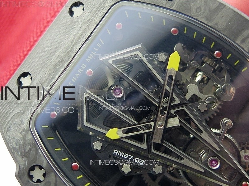 RM027-03 NTPT Real Tourbillon RMF Best Edition Skeleton Dial on Red Nylon Strap