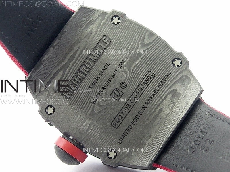RM027-03 NTPT Real Tourbillon RMF Best Edition Skeleton Dial on Red Nylon Strap
