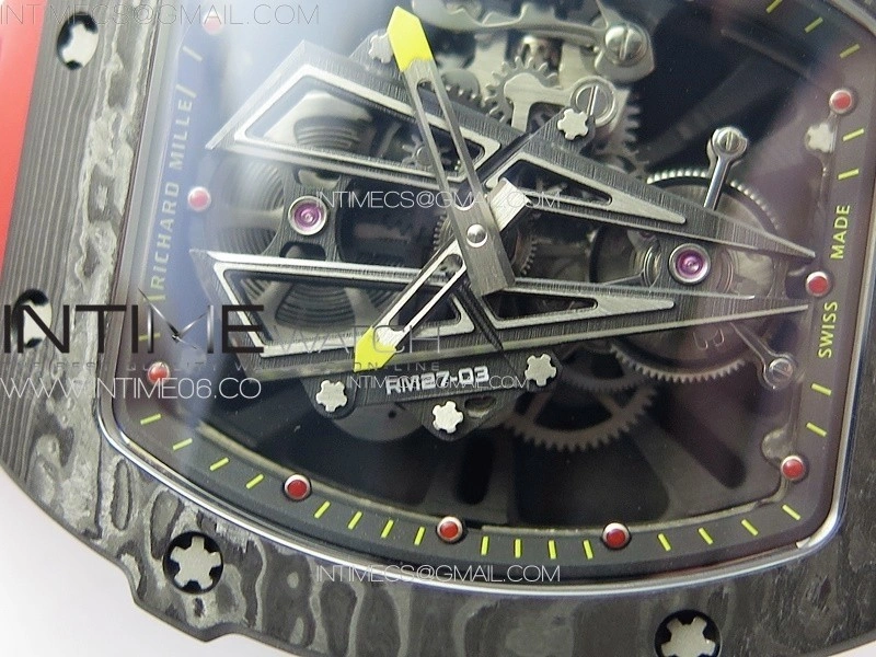 RM027-03 NTPT Real Tourbillon RMF Best Edition Skeleton Dial on Red Rubber Strap
