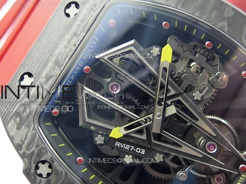 RM027-03 NTPT Real Tourbillon RMF Best Edition Skeleton Dial on Red Rubber Strap