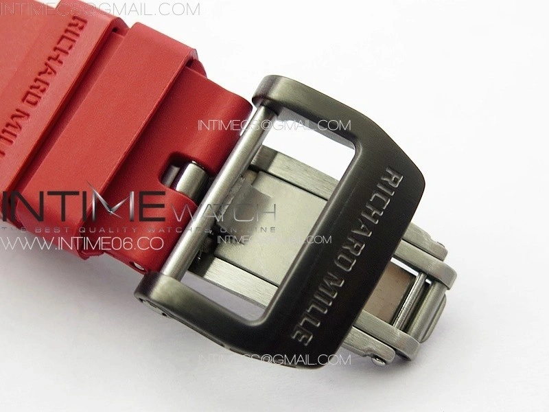 RM027-03 NTPT Real Tourbillon RMF Best Edition Skeleton Dial on Red Rubber Strap