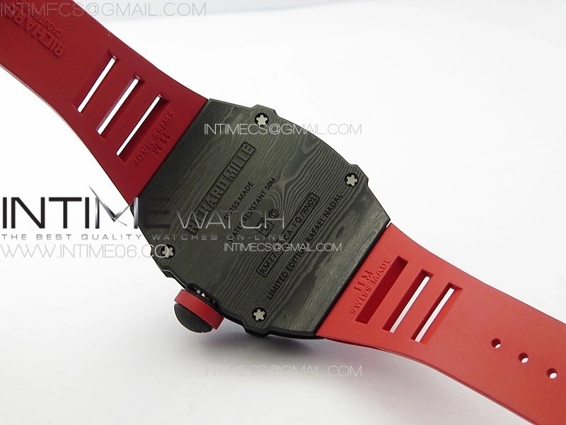 RM027-03 NTPT Real Tourbillon RMF Best Edition Skeleton Dial on Red Rubber Strap