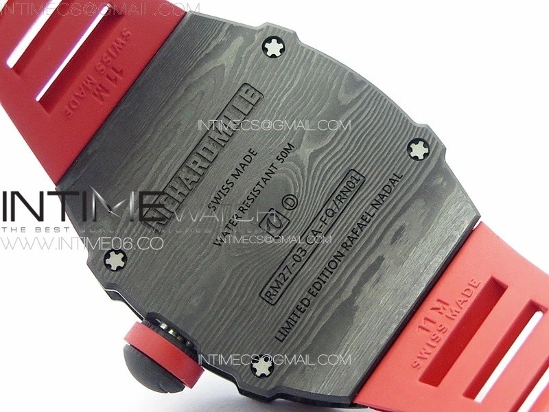 RM027-03 NTPT Real Tourbillon RMF Best Edition Skeleton Dial on Red Rubber Strap