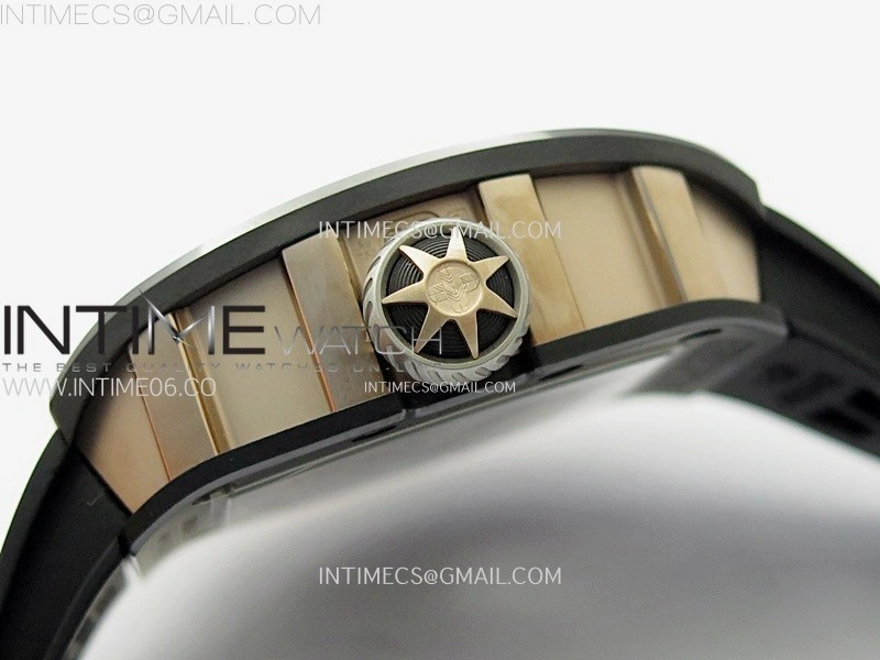 RM047 DLC RG YSF Skeleton Dial on black Rubber Strap Asian Tourbillon