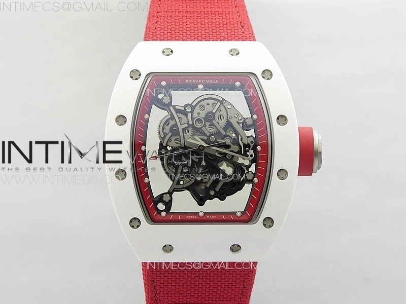 RM055 Real Ceramic Case KUF Best Edition Red Crown on Red Nylon Strap MIYOTA8215