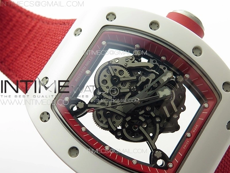 RM055 Real Ceramic Case KUF Best Edition Red Crown on Red Nylon Strap MIYOTA8215