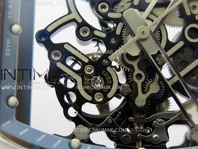 RM055 White Ceramic RMF Skeleton Dial On White Rubber Strap RMUL2 Super Clone