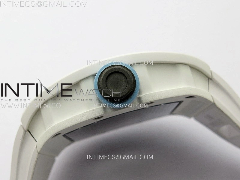 RM055 White Ceramic RMF Skeleton Dial On White Rubber Strap RMUL2 Super Clone
