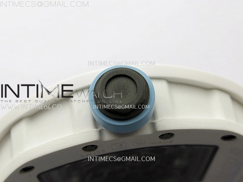 RM055 White Ceramic RMF Skeleton Dial On White Rubber Strap RMUL2 Super Clone