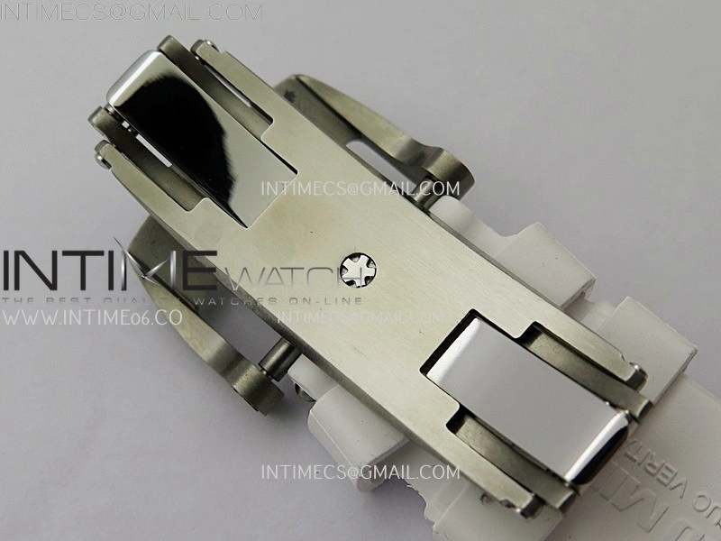 RM055 White Ceramic RMF Skeleton Dial On White Rubber Strap RMUL2 Super Clone