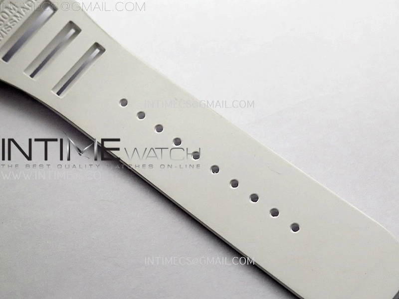 RM055 White Ceramic RMF Skeleton Dial On White Rubber Strap RMUL2 Super Clone