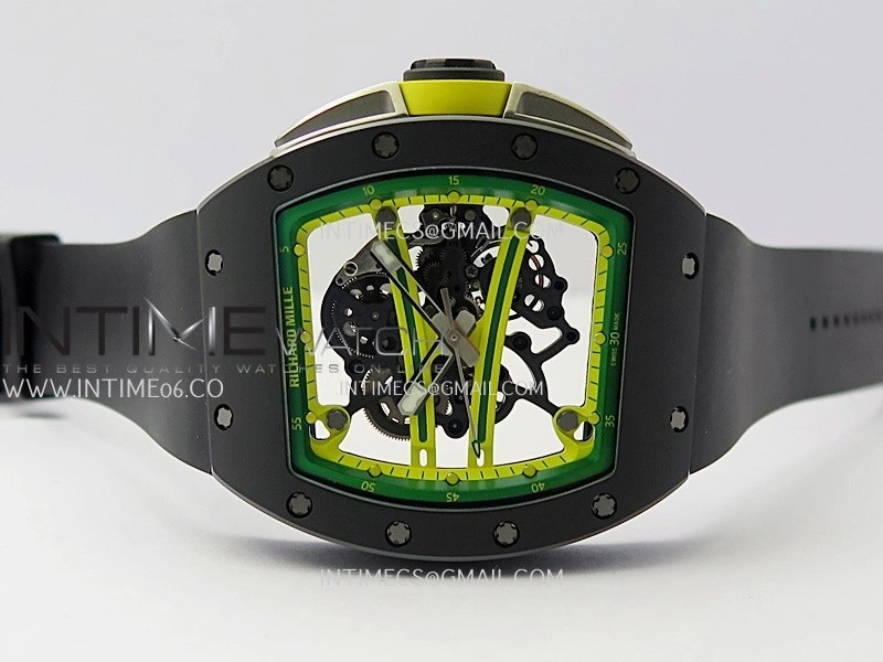 RM061 Black Ceramic ZF 1:1 Best Edition On Black Rubber Strap RMUL2 Super Clone