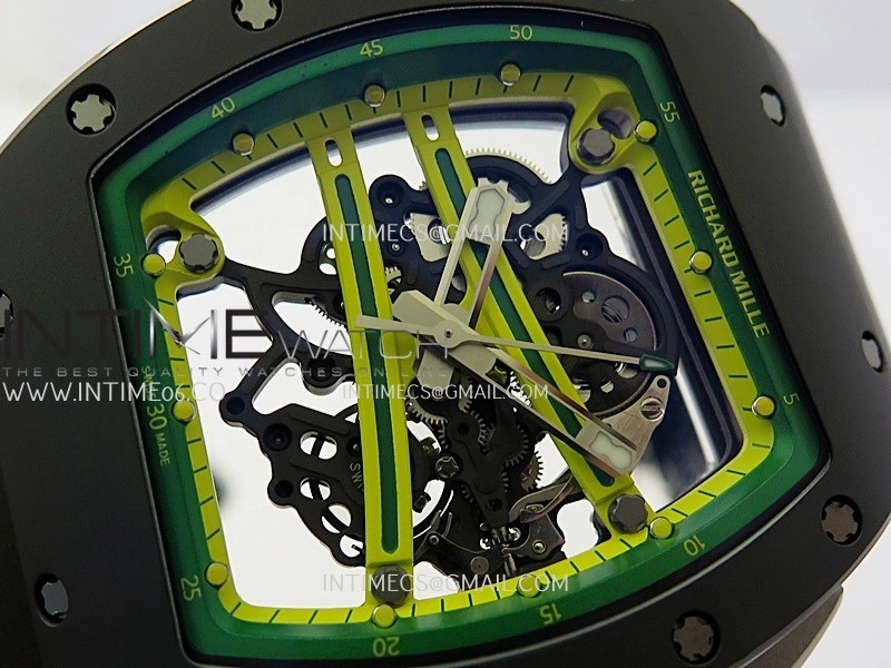 RM061 Black Ceramic ZF 1:1 Best Edition On Black Rubber Strap RMUL2 Super Clone