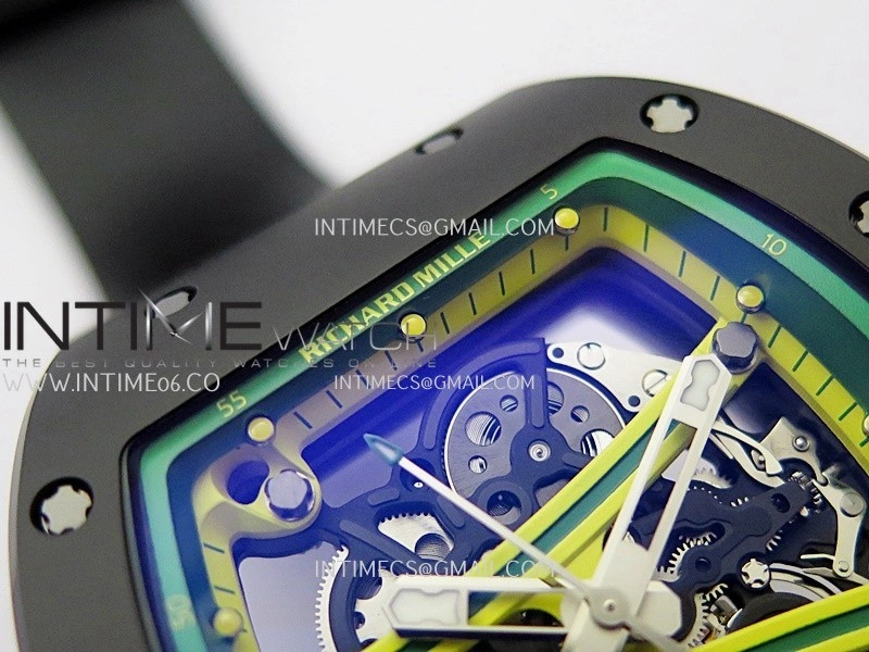 RM061 Black Ceramic ZF 1:1 Best Edition On Black Rubber Strap RMUL2 Super Clone