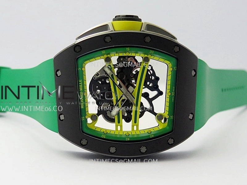 RM061 Black Ceramic ZF 1:1 Best Edition On Green Rubber Strap RMUL2 Super Clone