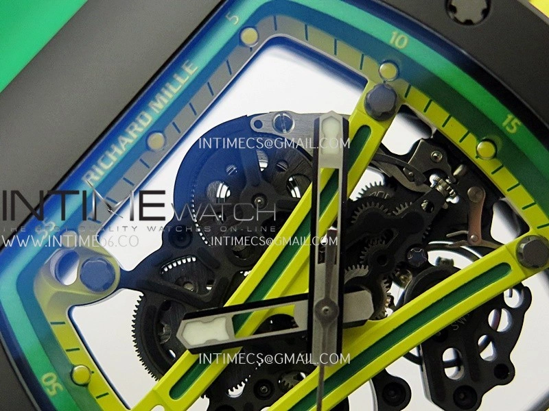 RM061 Black Ceramic ZF 1:1 Best Edition On Green Rubber Strap RMUL2 Super Clone