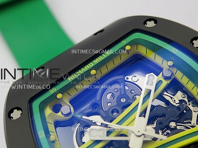 RM061 Black Ceramic ZF 1:1 Best Edition On Green Rubber Strap RMUL2 Super Clone