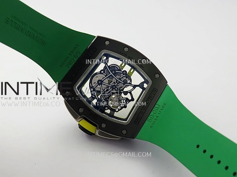 RM061 Black Ceramic ZF 1:1 Best Edition On Green Rubber Strap RMUL2 Super Clone