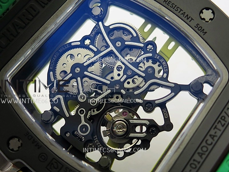 RM061 Black Ceramic ZF 1:1 Best Edition On Green Rubber Strap RMUL2 Super Clone