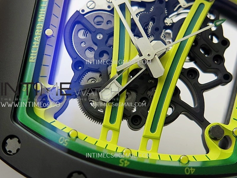 RM061 Black Ceramic ZF 1:1 Best Edition On Yellow Rubber Strap RMUL2 Super Clone