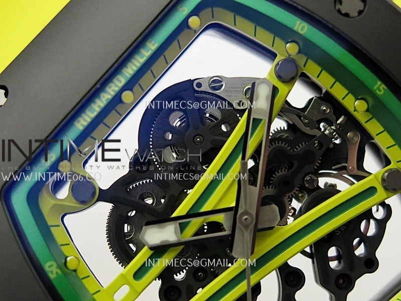 RM061 Black Ceramic ZF 1:1 Best Edition On Yellow Rubber Strap RMUL2 Super Clone