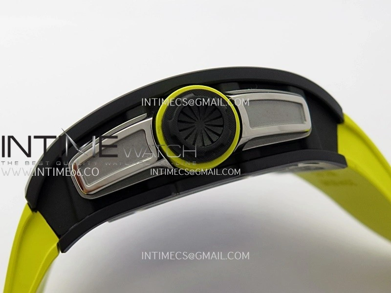 RM061 Black Ceramic ZF 1:1 Best Edition On Yellow Rubber Strap RMUL2 Super Clone
